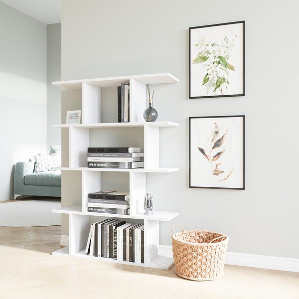 Biela knižnica 90x127 cm Harmon - Kalune Design-image-2