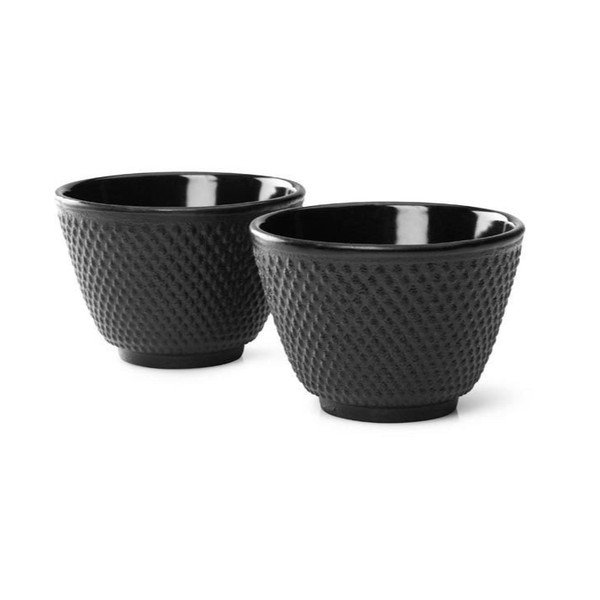 Sada 2 čiernych liatinových hrnčekov na čaj Bredemeijer Jang, ⌀ 7,8 cm