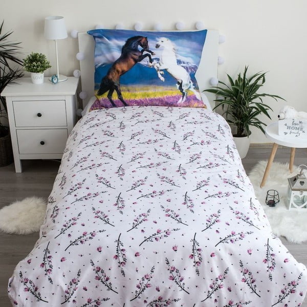 Bavlnené detské obliečky na jednolôžko 140x200 cm Horse "Meadow" – Jerry Fabrics-image-2