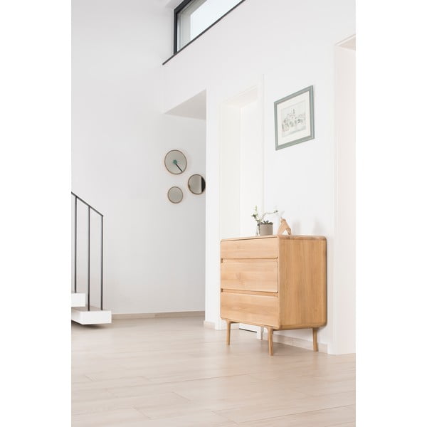 Komoda z masívneho dubového dreva s 3 zásuvkami Gazzda Fawn-image-1