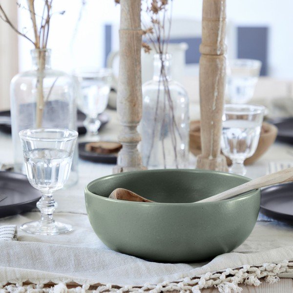 Zelená servírovacia miska z kameniny ø 25 cm Pacifica – Casafina-image-1