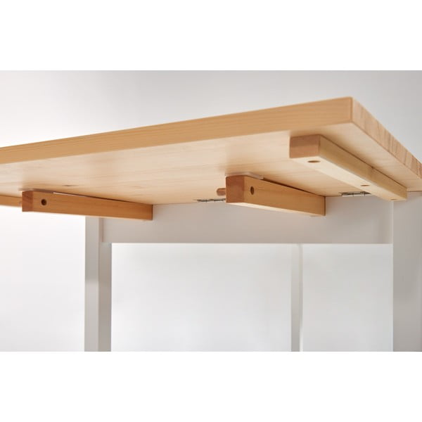 Borovicový rozkladací jedálenský stôl s bielou konštrukciou Bonami Essentials Brisbane, 120 (200) x 70 cm-image-4