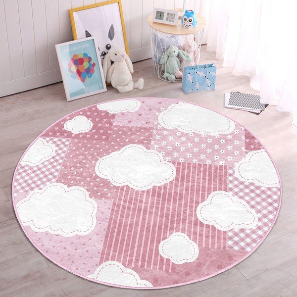 Ružový detský koberec ø 100 cm Comfort – Mila Home-image-4