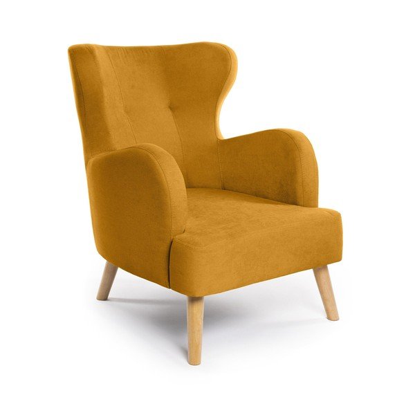 Kreslo ušiak v horčicovej farbe Noemye – Bonami Selection