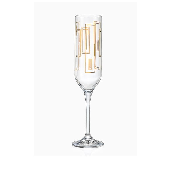 Súprava 6 pohárov na šampanské Crystalex Luxury Contour, 200 ml