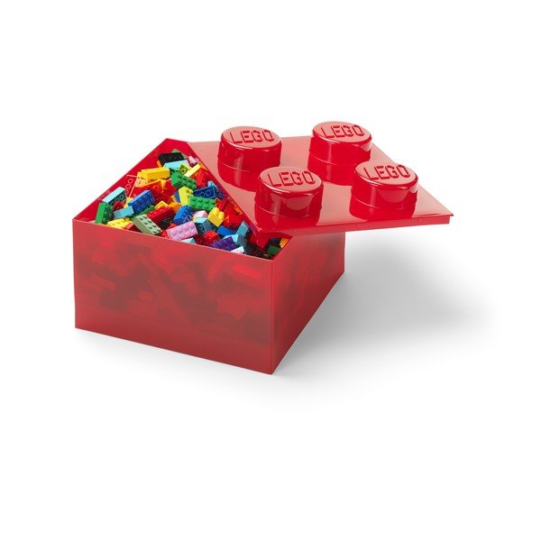Červený plastový detský úložný box 25x25x18 cm – LEGO®-image-2