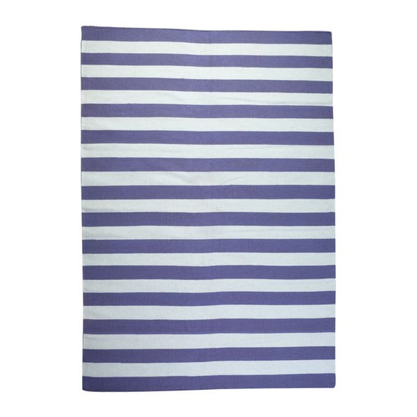 Vlnený koberec Geometry Stripes Purple & White, 160x230 cm