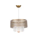 Závesné svietidlo v bielo-zlatej farbe s kovovým tienidlom ø 26,5 cm – Opviq lights