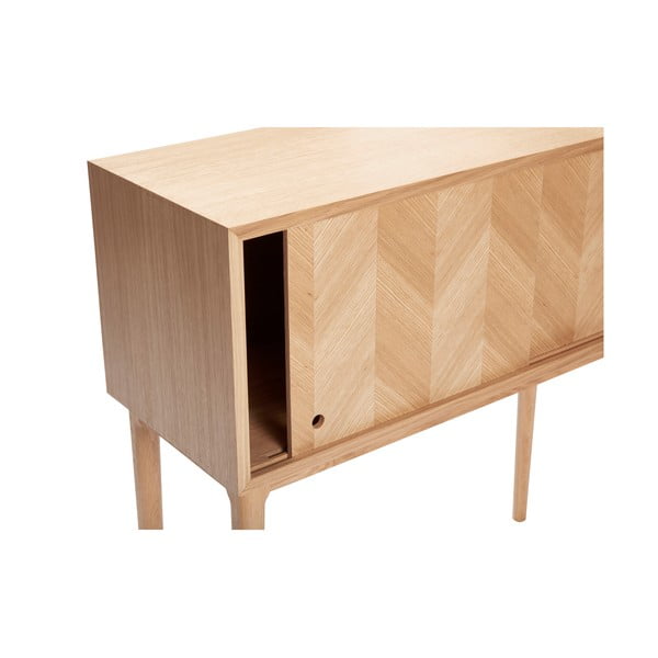 Komoda z dubového dreva Hübsch Herringbone, výška 90 cm-image-2