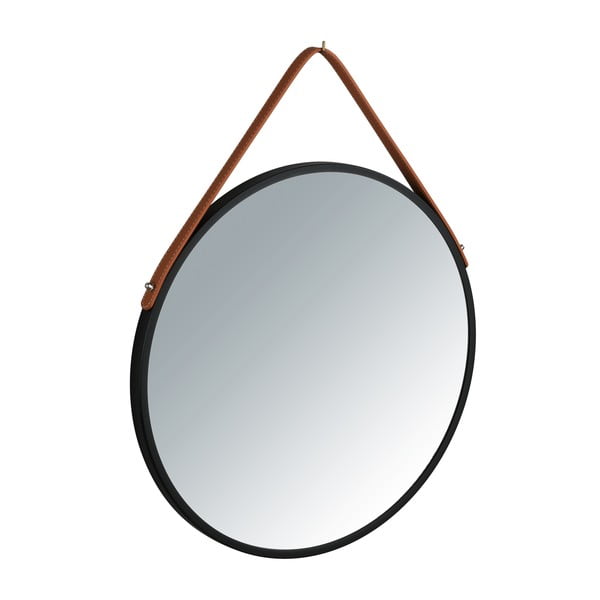 Čierne závesné zrkadlo Wenko Borrone, ø 40 cm-image-2
