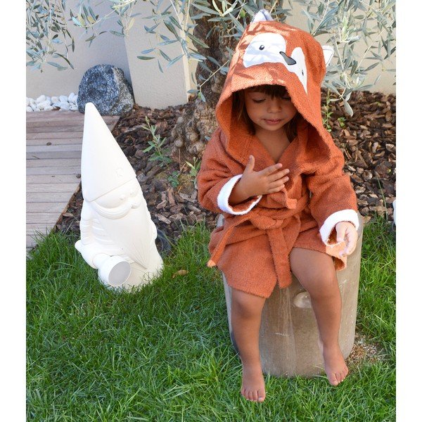 Oranžový bavlnený detský župan veľkosť L Fox - Rocket Baby-image-1