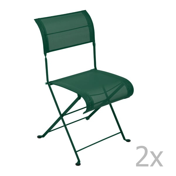 Sada 2 zelených skladacích stoličiek Fermob Dune