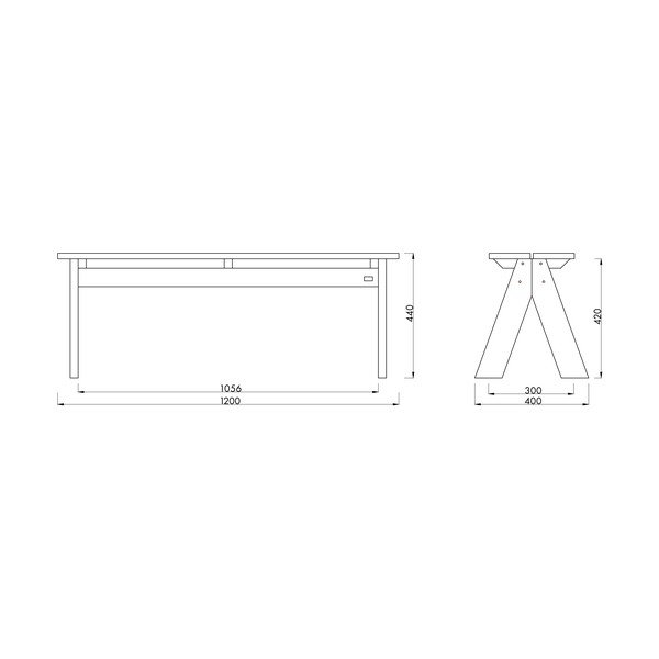 Modrá drevená záhradná lavica Navo – noo.ma-image-3