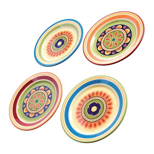 Sada 4 farebných tanierov na prílohy Brandani, ⌀ 22 cm
