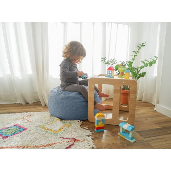 Sivý detský puf z textílie buklé Blue – Really Nice Things-image-1