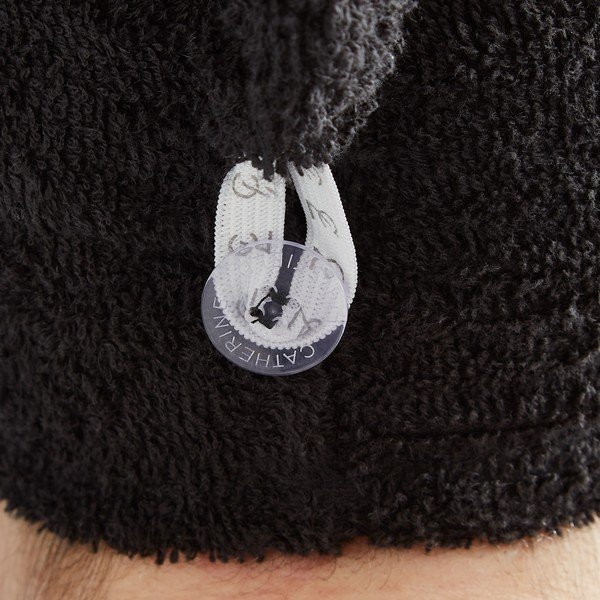 Čierne rýchloschnúce bavlnené uteráky na vlasy v súprave 2 ks 20x13 cm Quick Dry – Catherine Lansfield-image-1