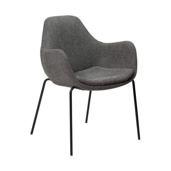 Sivé kreslo z textílie buklé Zimmer – DAN-FORM Denmark