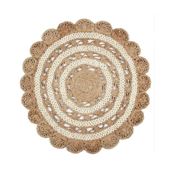 Jutový okrúhly koberec Eco Rugs Cristina, Ø 120 cm