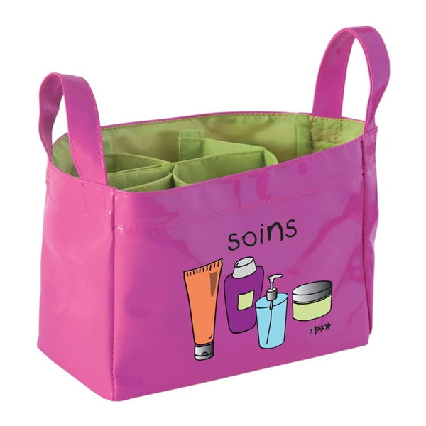 Ružovo-zelený úložný box na kozmetiku Incidence Soins