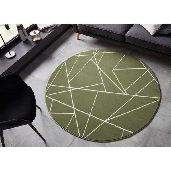 Zelený koberec Ragami Velvet, ø 140 cm-image-1