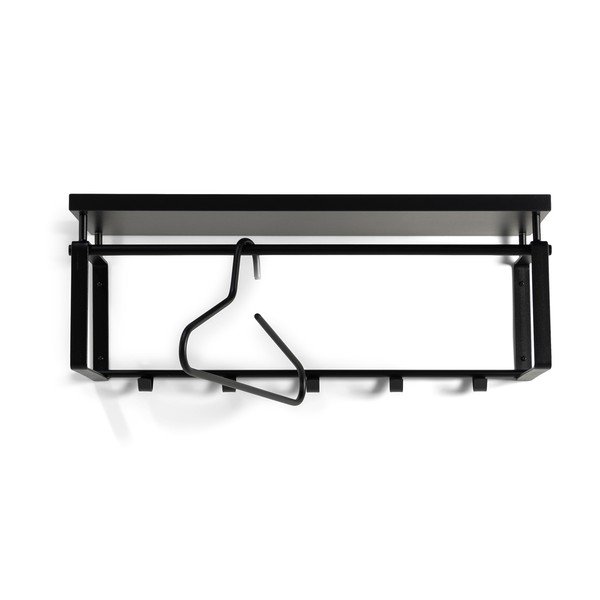 Čierny kovový nástenný vešiak s poličkou 70 cm Rex – Spinder Design-image-2