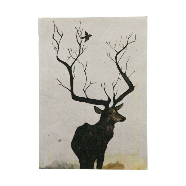 Plagát s motívom jeleňa BePureHome Oh Deer, 47 × 32 cm