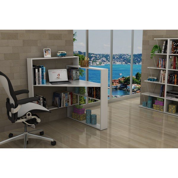 Biely pracovný stôl s úložnými priestormi Rafevi Pisagor-image-4