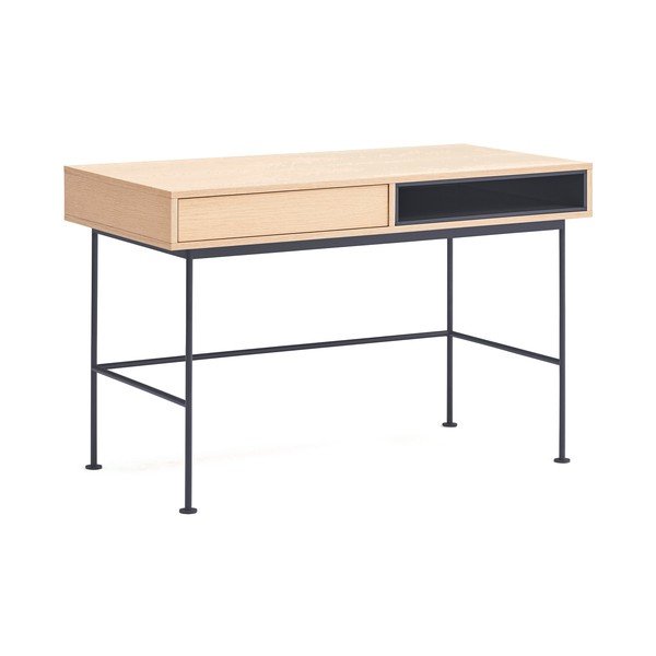 Pracovný stôl s doskou v dubovom dekore 60x120 cm Yoko – Teulat-image-3