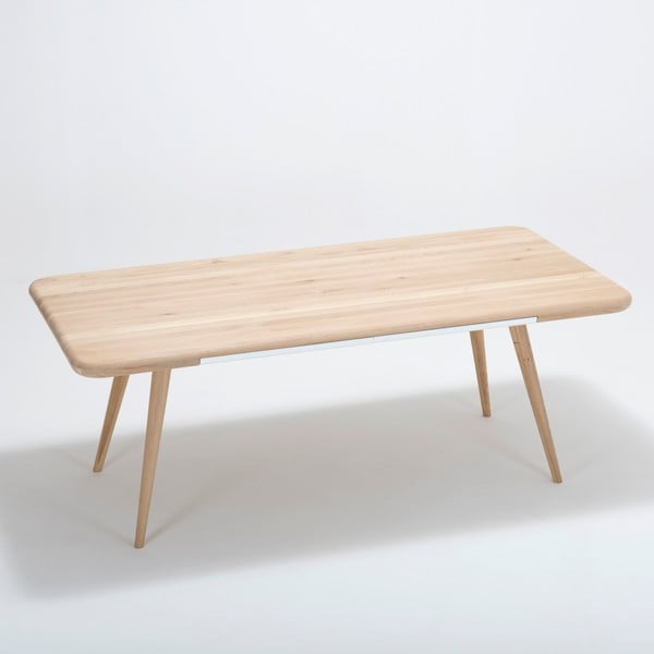 Jedálenský stôl s konštrukciou z masívneho dubového dreva so zásuvkou Gazzda Ena, 200 × 100 cm