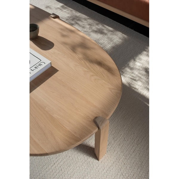 Konferenčný stolík z dubového dreva v prírodnej farbe 80x150 cm Kulin – Gazzda-image-1