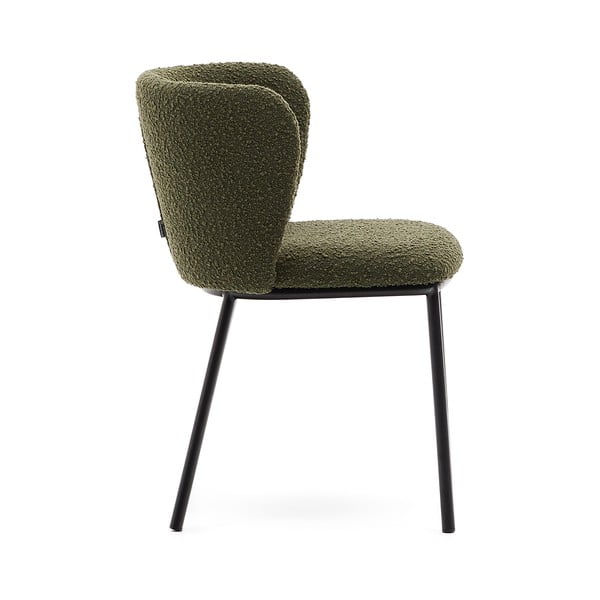 Zelené čalúnené jedálenské kreslo Ciselia – Kave Home-image-2