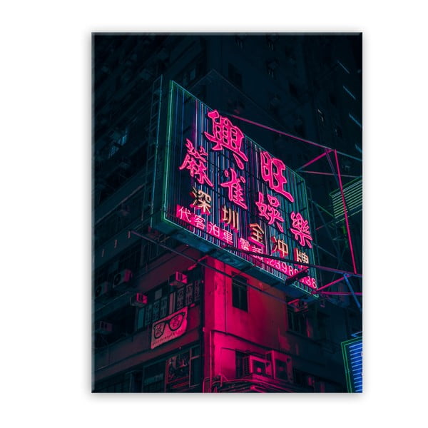 Obraz Styler Glasspik Neon Billboard, 80 × 120 cm