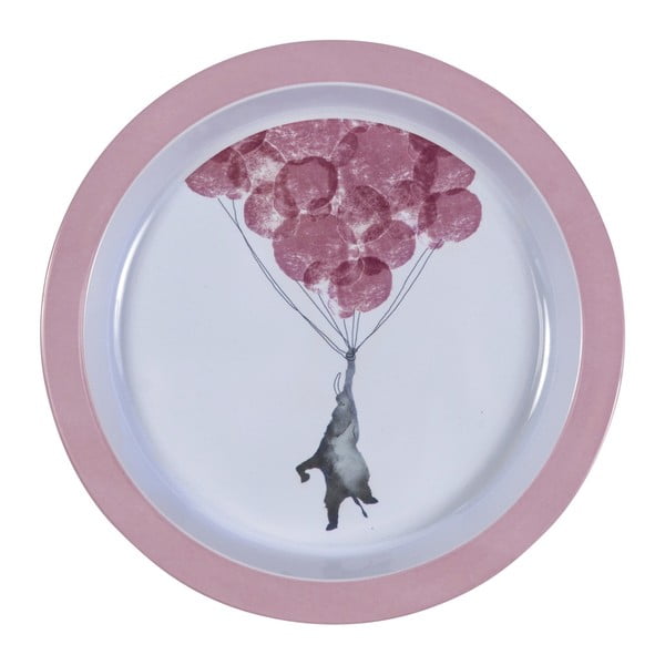 Ružový detský tanier Sebra In The Sky Vintage Rose, ⌀ 21,5 cm
