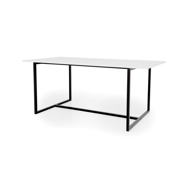 Biely jedálenský stôl s čiernou kovovou podnožou Tenzo Mello-image-1