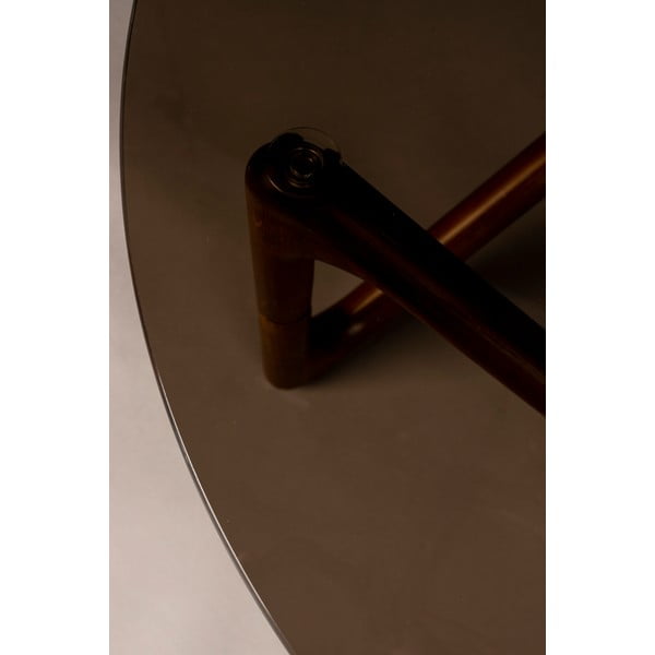 Hnedý okrúhly konferenčný stolík so sklenenou doskou ø 80 cm Naia – Dutchbone-image-3