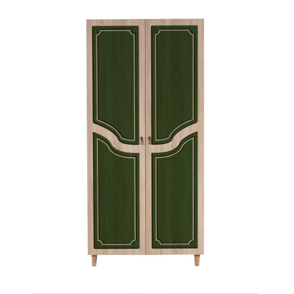 Dvojdverová šatníková skriňa Stil Retro Green, 90 × 192 cm