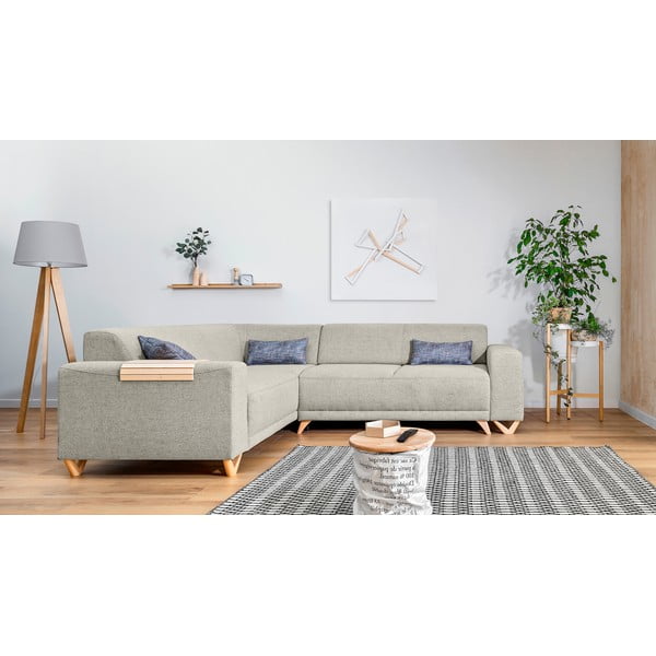 Béžová rozkladacia/s úložným priestorom rohová pohovka (ľavý roh/do L) Classy Sophie – Miuform-image-1