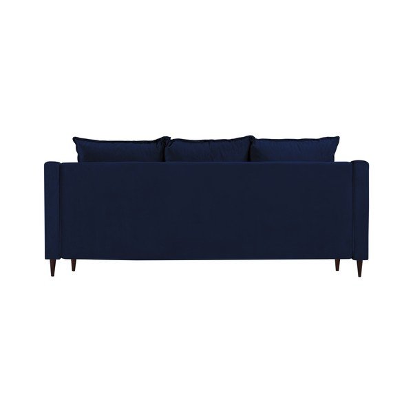 Modrá zamatová rozkladacia pohovka s úložným priestorom Mazzini Sofas Freesia, 215 cm-image-3