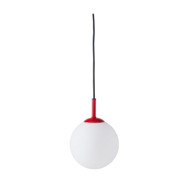 Červené/biele sklenené závesné svietidlo ø 13 cm Ekman – Jotex