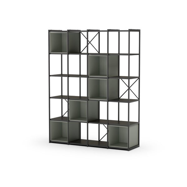 Zeleno-čierna knižnica 140x179 cm Anya – Marckeric-image-2