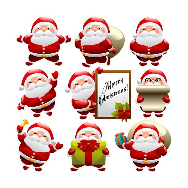 Sada 9 vianočných samolepiek Ambiance Funny Santa Claus-image-1
