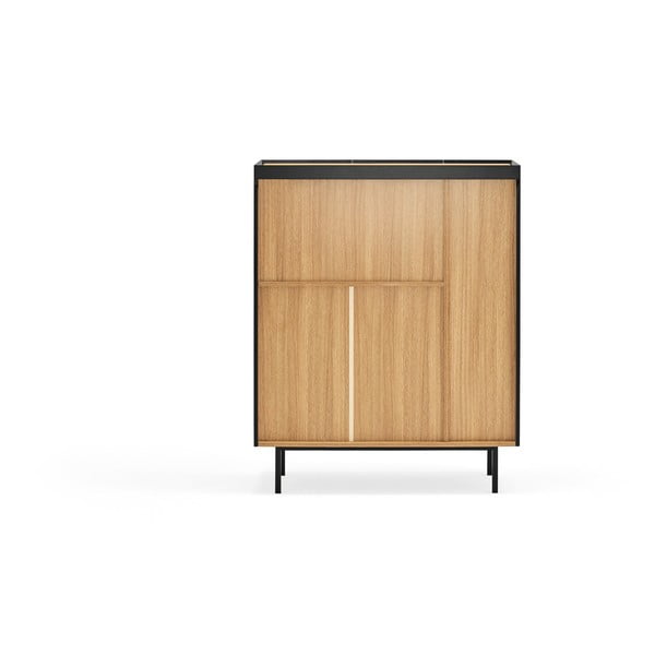 Čierna vysoká komoda v dekore duba 95x120 cm Arista – Teulat-image-4