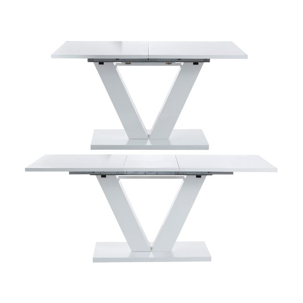 Lesklý rozkladací jedálenský stôl s prídavnou doskou 90x140 cm Aaron – Støraa-image-2