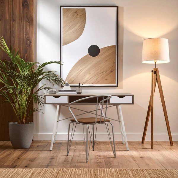 Sivá/v tmavo prírodnej farbe jedálenská stolička z brestového dreva District – Premier Housewares-image-3