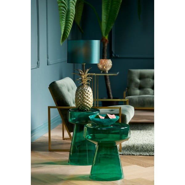 Sklenený okrúhly odkladací stolík ø 37 cm Dakwa – Light & Living-image-1