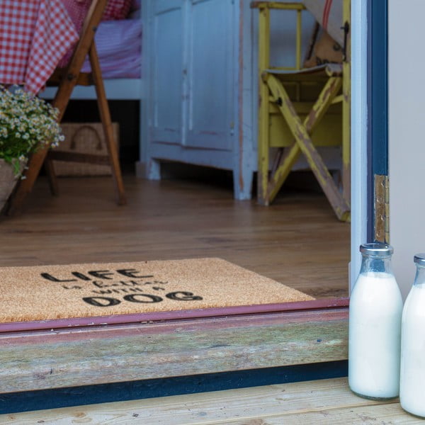 Rohožka z kokosového vlákna 40x60 cm Life Is Better With & Dog – Artsy Doormats-image-4