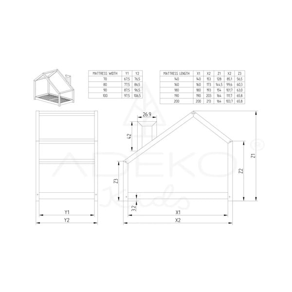 Domčeková posteľ z borovicového dreva Adeko Mila DMS, 140 x 200 cm-image-3