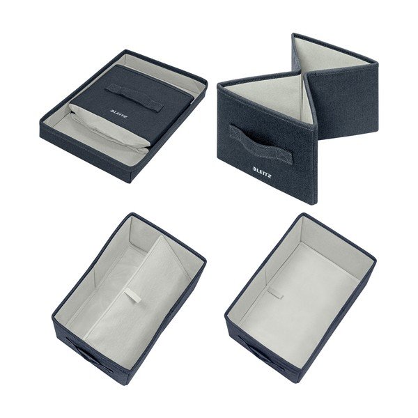 Tmavosivé látkové úložné boxy v súprave 2 ks s vekom 19x28.5x16 cm – Leitz-image-4