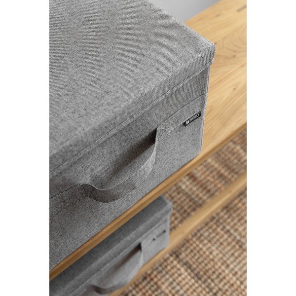 Sivý látkový úložný box s vekom 31x41x22 cm Soft Storage Medium – Bigso-image-1