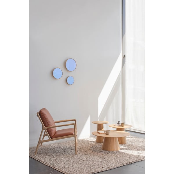 Okrúhly konferenčný stolík z dubového dreva v prírodnej farbe ø 80 cm Mushroom – Gazzda-image-1